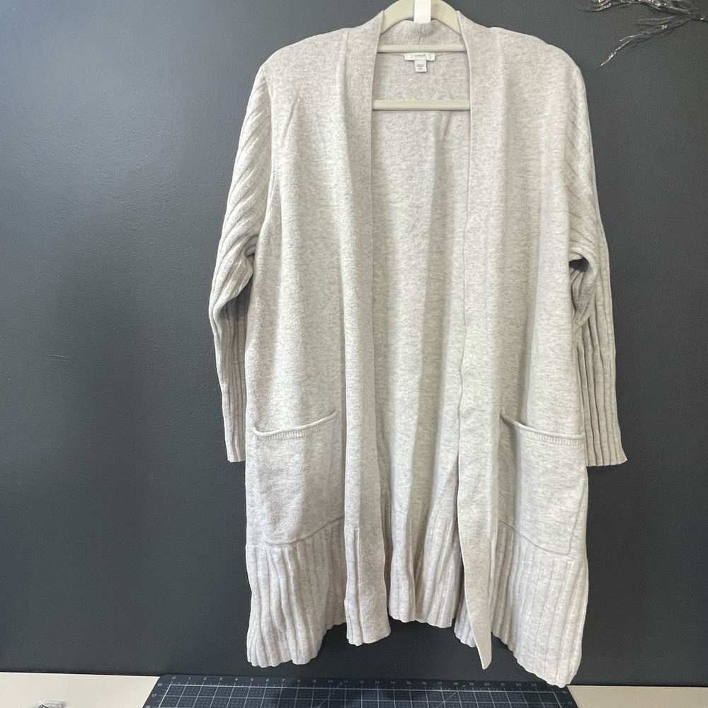 J. Jill Light Gray Open Front Cardigan